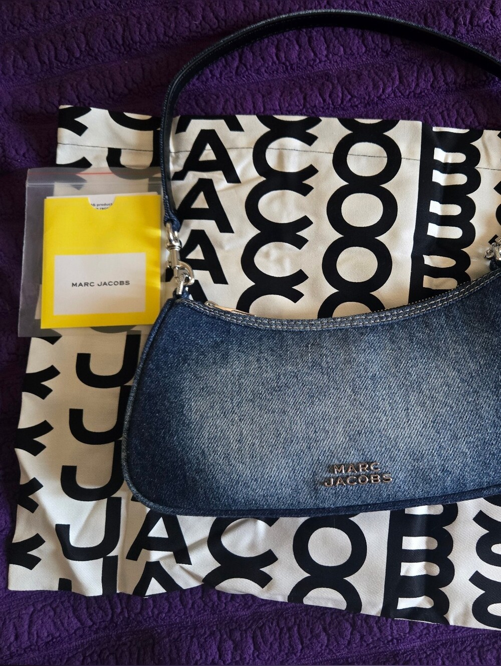 Marc Jacobs The Faded Denim Charm Shoulder Bag In Vintage Indigo